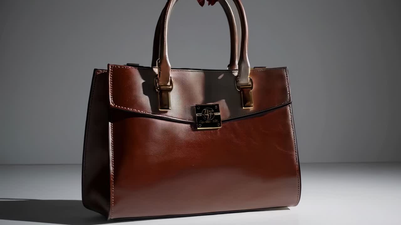 갈색 가죽 핸드백