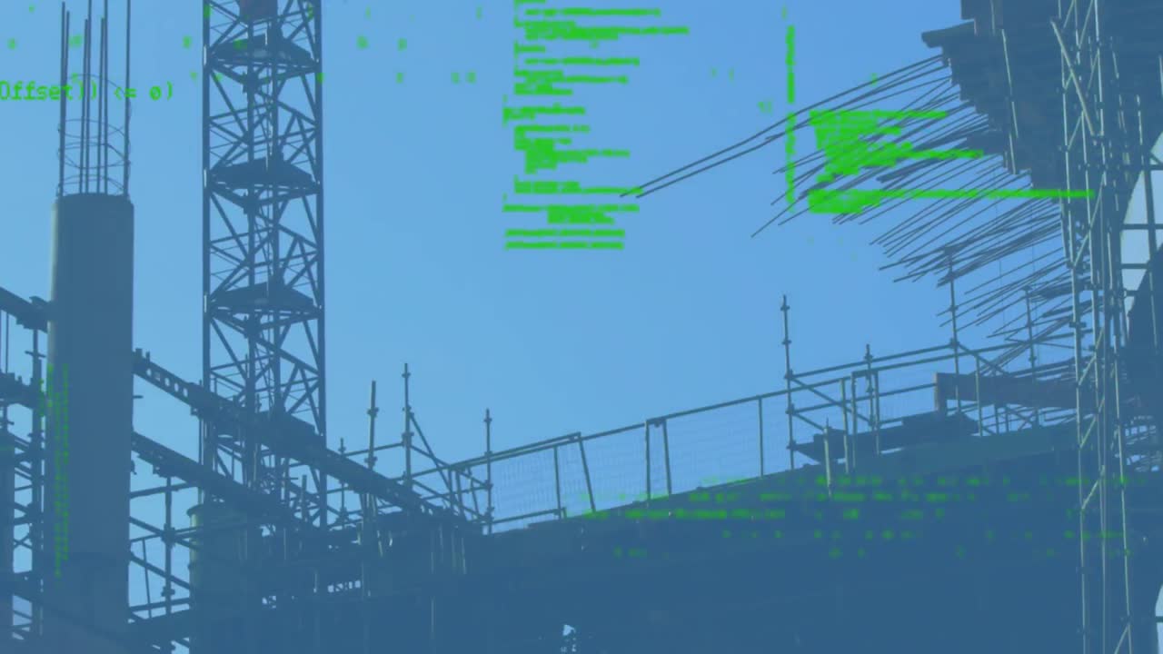 Silhouette of a construction location