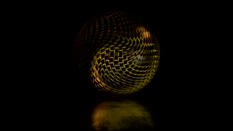 abstract sphere of volumetric cubic blocks. art object dynamically rotates around itself. looped