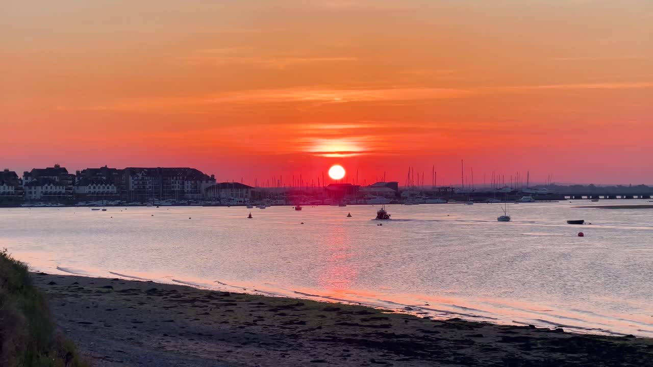 Malahide Marina Glows at Golden Hour With Boats Returning and Calm Waters