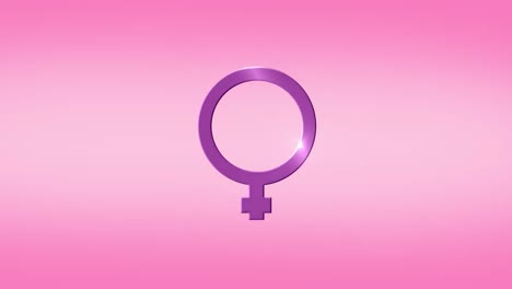 Animation-of-female-gender-symbol,-on-pink-background