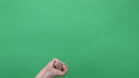 hands doing some symbol figures on green chroma key