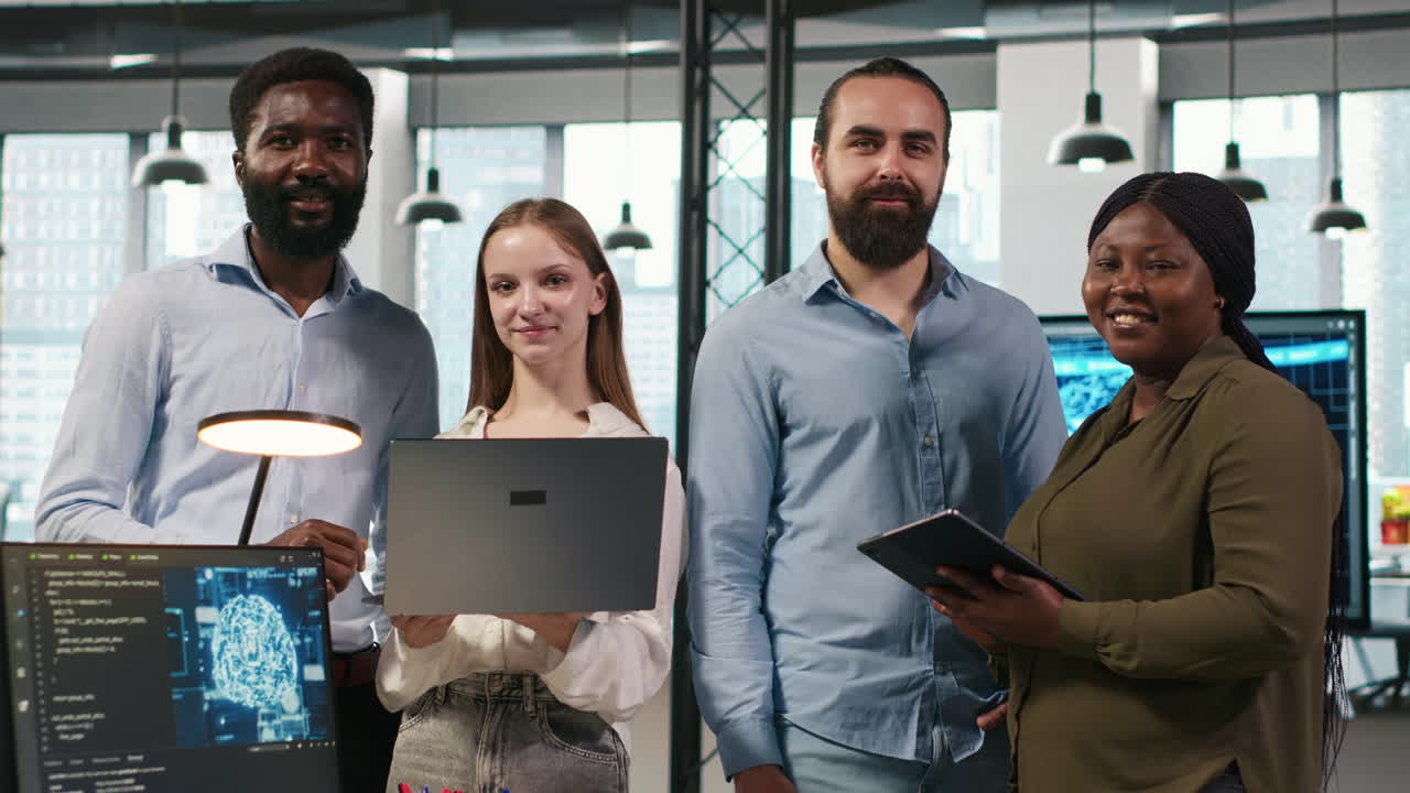 Team Of Programmers In Office Automating Repetitive Tasks Using Ai Scripts