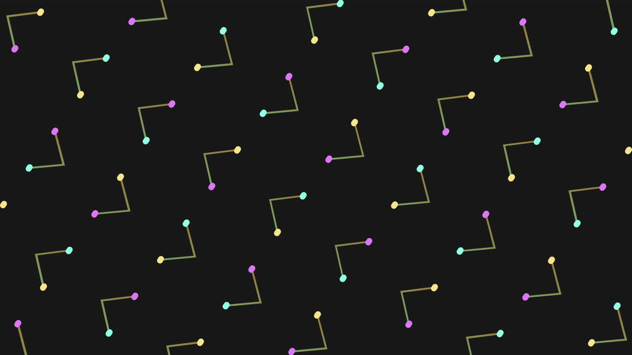 Vibrant colored arrows in a zigzag formation adorn a black backdrop, crafting an energetic and captivating seamless pattern with a dynamic and playful aesthetic