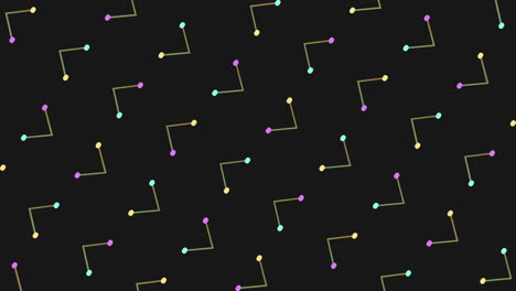 vibrant colored arrows in a zigzag formation adorn a black backdrop, crafting an energetic and captivating seamless pattern with a dynamic and playful aesthetic