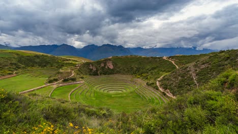 inca terraces of moray in the sacred valley of the incas, cusco region, peru