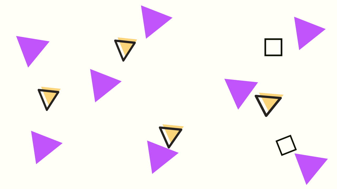 colores y figuras geométricas en animación de fondo blanco
