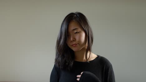 asian woman coughing with corona virus