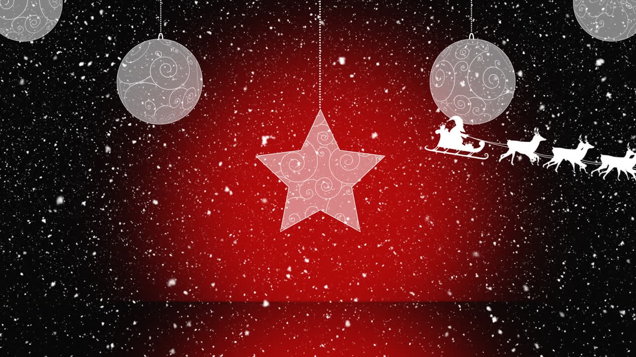 ⁇ 은 배경 에 있는 별 위 에 내리는 눈 의 애니메이션