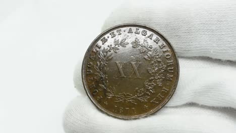 monedas antiguas. moneda de cobre portuguesa 8