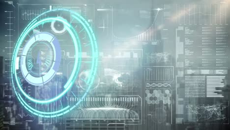 animation of scope scanning and data processing on digital screen