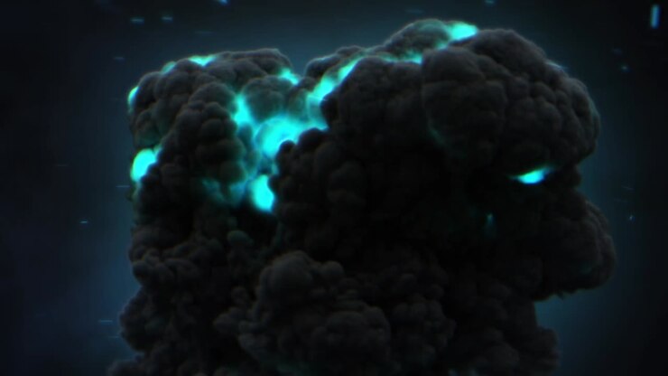Logo reveal with smoke and particles