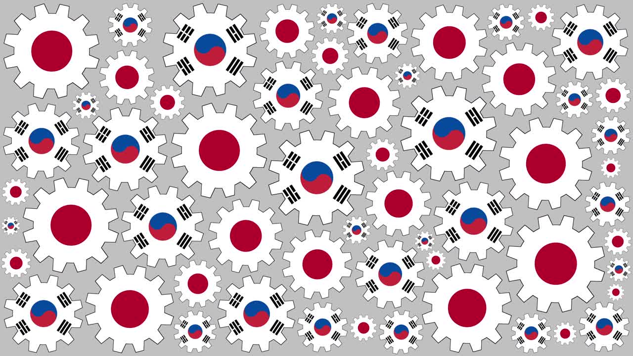 일본과 한국 발 기어 회전 배경