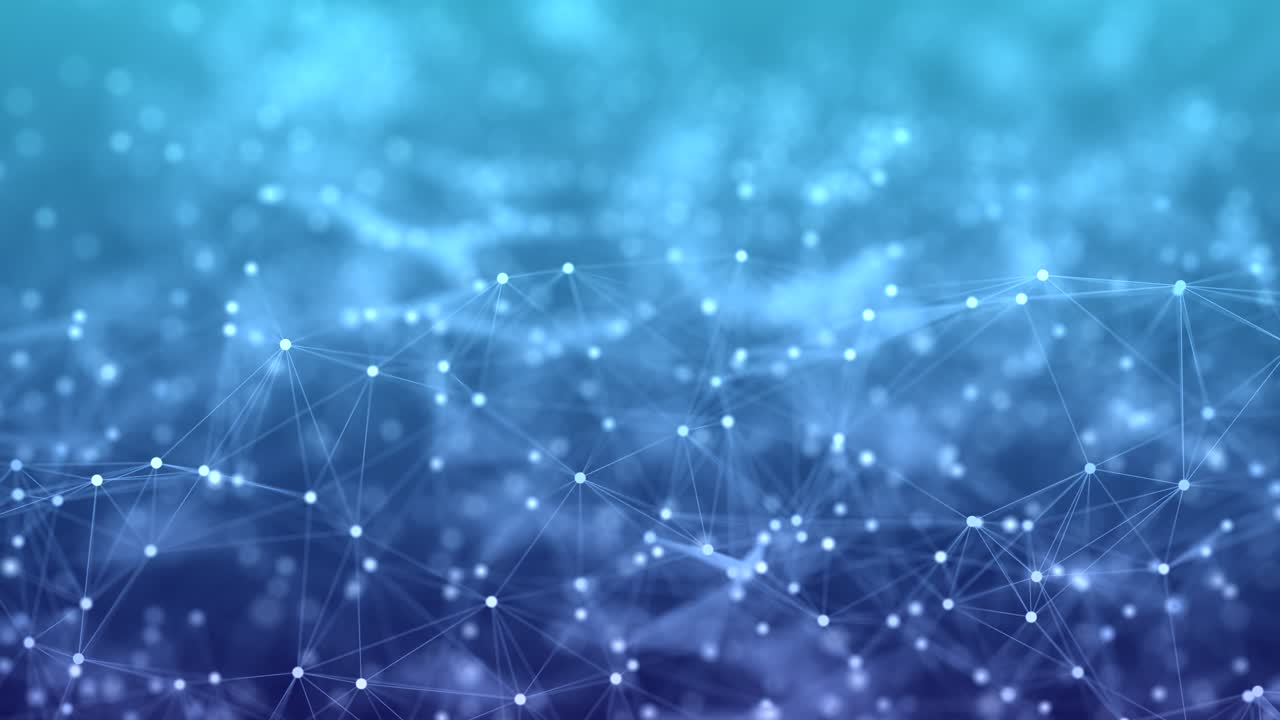 Digital Blue Network: 3D Rendering with Dots, Lines, and Big Data Visualization