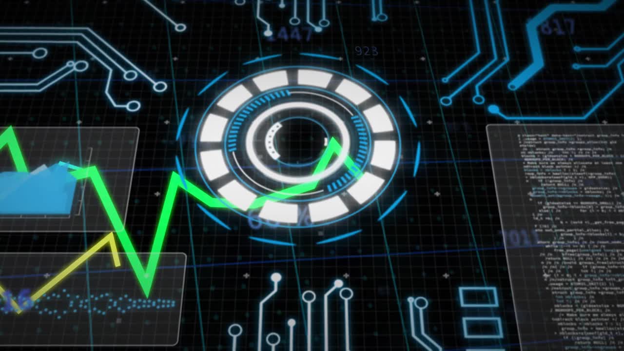 Animation of round scanner, statistical data processing and microprocessor connections