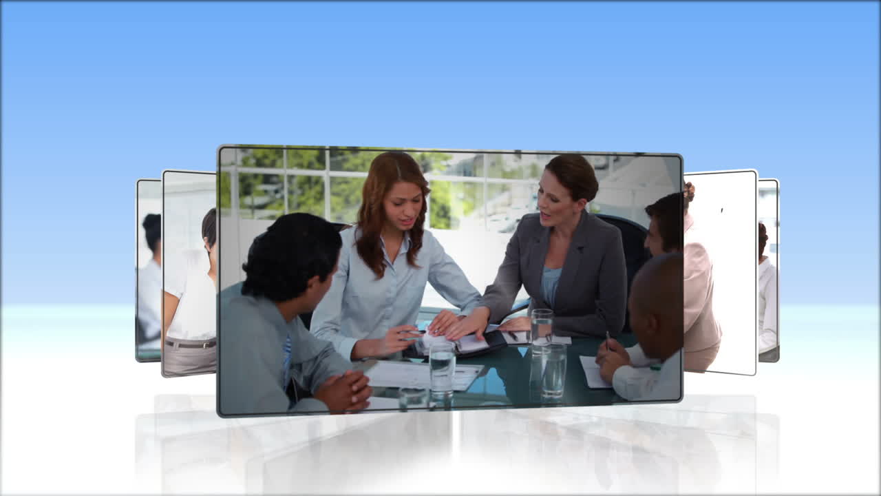 sucesión de videos de personas de negocios en el trabajo