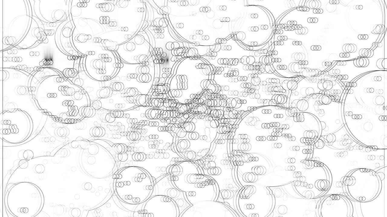 muchas burbujas negras con contornos en fondo blanco