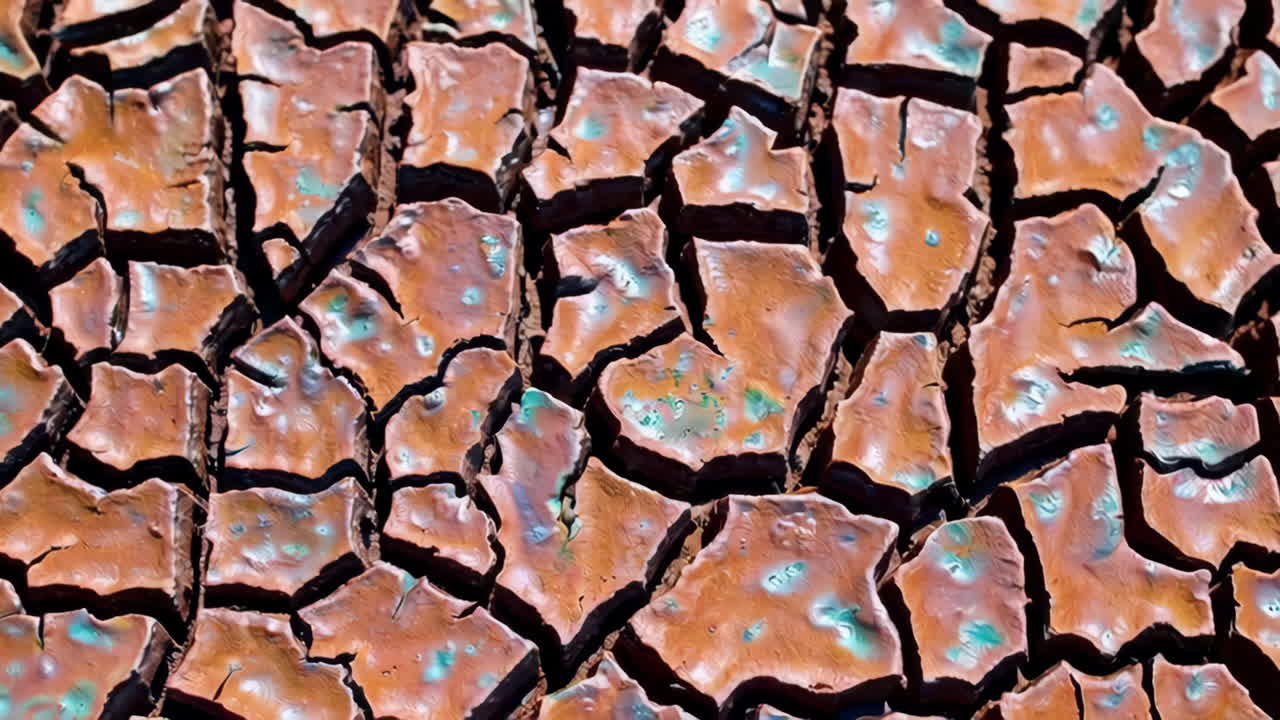 Close-up of Dry Cracked Earth Texture