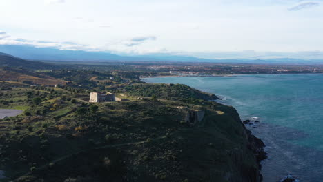 collioure fort carre france aerial shot mediterranean sea