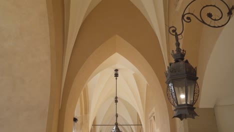 Marble-Arcs-of-Krakow-Cloth-Hall-in-Lesser-Poland,-dates-to-the-Renaissance-and-is-one-of-the-city's-most-recognizable-icons