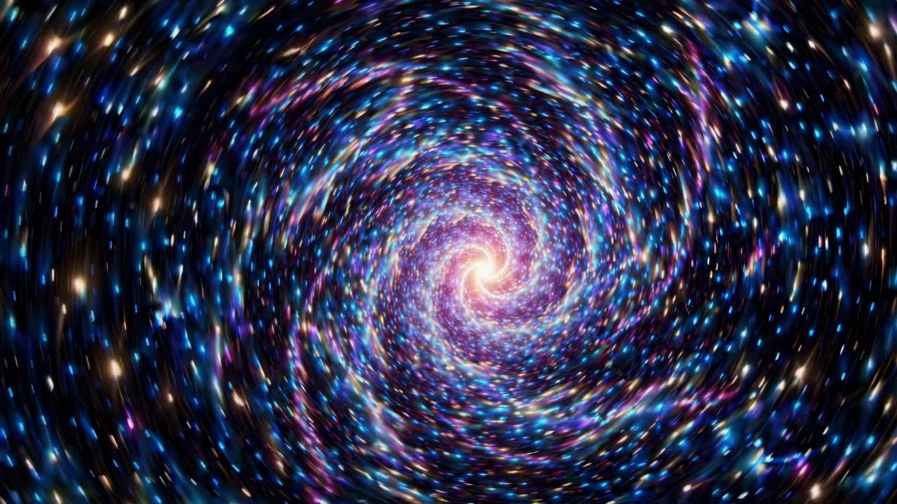 Vibrant galactic swirl spinning dynamically toward luminous cosmic center, revealing mesmerizing interstellar motion and captivating celestial energy through immersive visual design