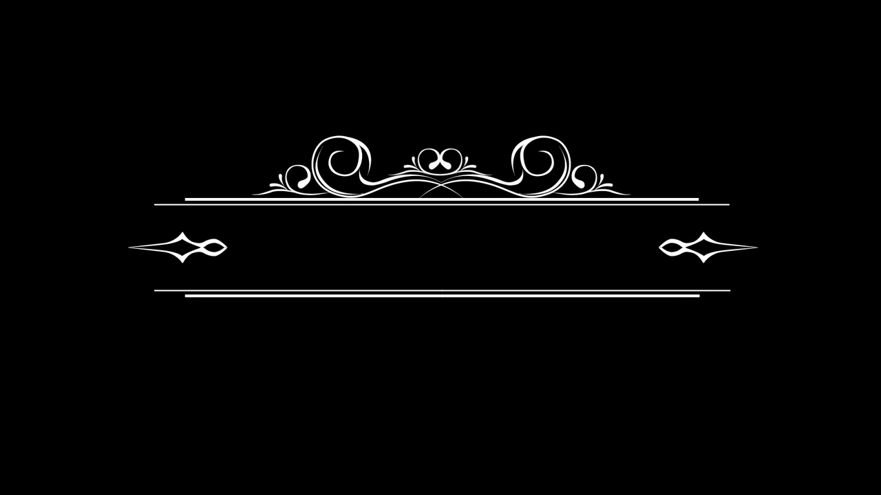 Elegante dekorative Rahmenanimation auf schwarzem Hintergrund