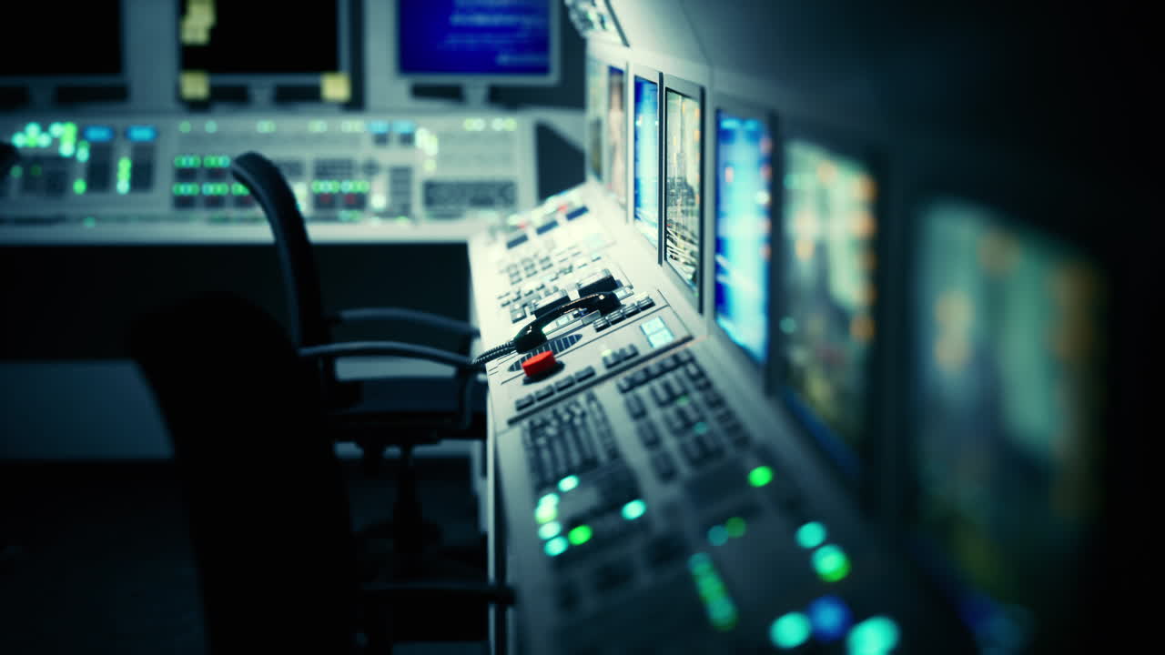 sala de control de la central eléctrica vacía