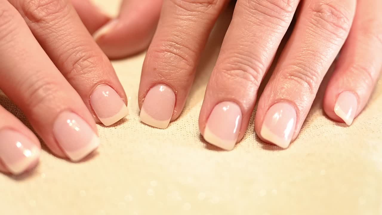 dos manos con uñas francesas perfectamente cuidadas