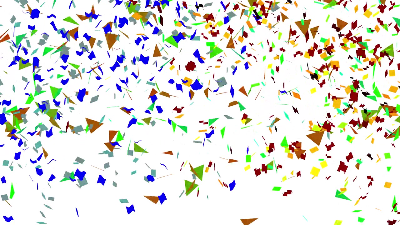 Confetti colorati che cadono su uno sfondo bianco