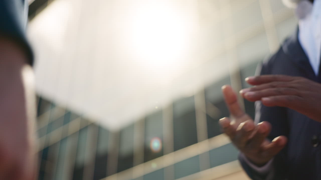 손잡이, 회의 및 비즈니스 사람들 아침