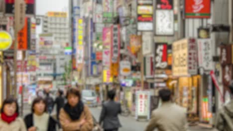 video of concept blur view .4k timelapse : crowd on kabukicho at night, tokyo , japan