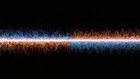 captivating visualization of sound waves: a mesmerizing display of colorful frequencies and vibrations representing audio dynamics and energy fluctuations