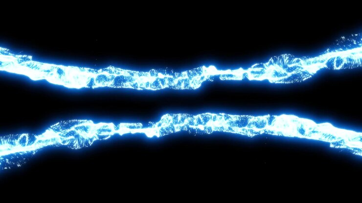 Fasci di Energia Blu Astratti Pulsanti su Sfondo Nero