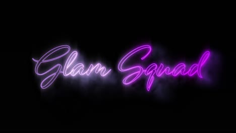 Cartelera-De-Neón-Emergente-Del-Escuadrón-Glam-Púrpura