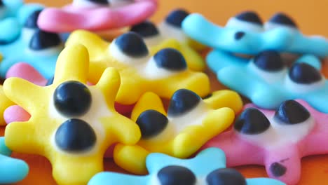 colorful gummy starfish candies