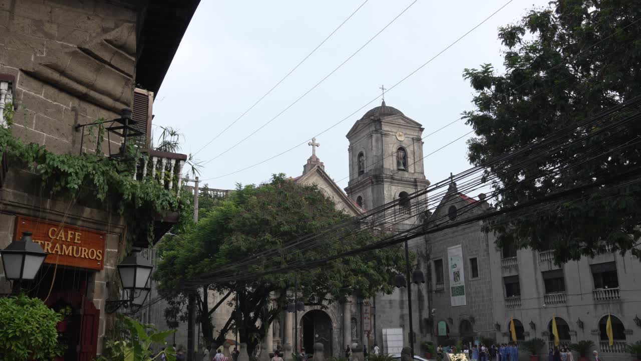 Intramuros Manila Philippines Spanish colonial building street day time video