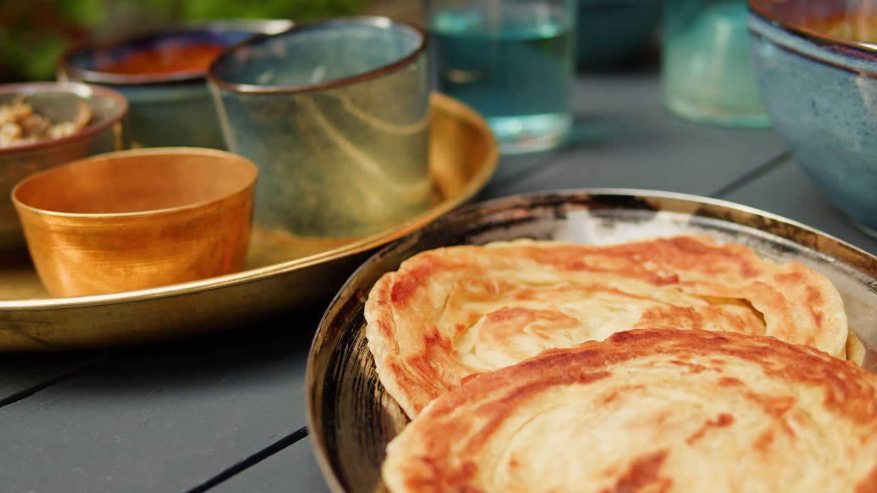 Indian Roti or Paratha on a Table