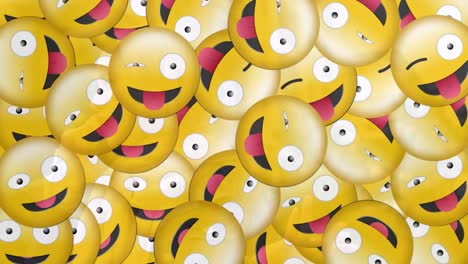 animation of falling emojis over woman in hijab
