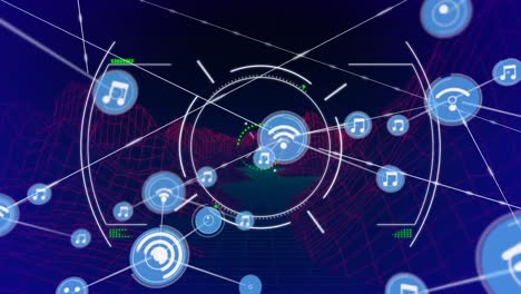 Animation-of-network-of-connections-over-scope-scanning