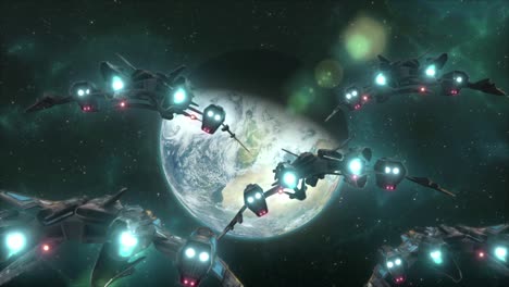 invasion fleet approaching planet earth