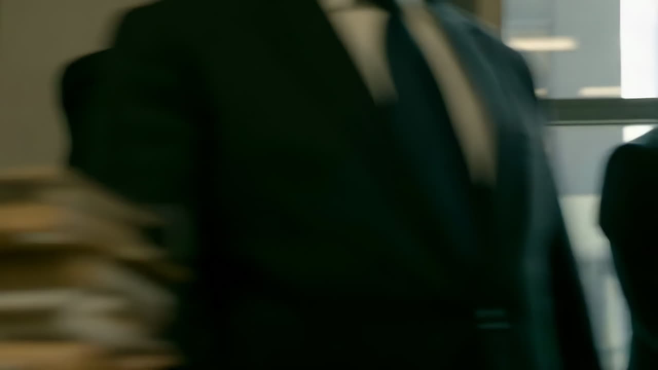 Professionals in an office setting with documents