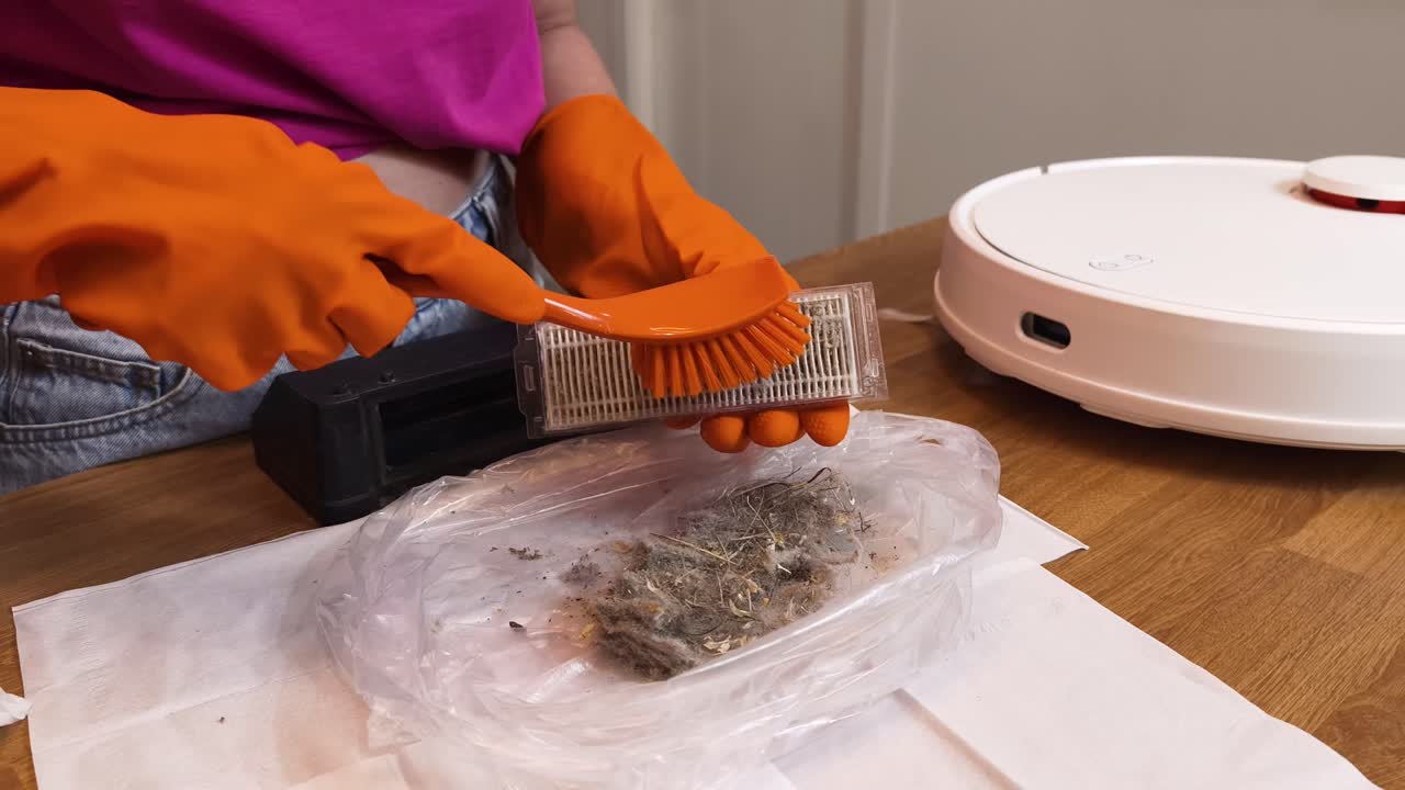 Cleaning a Robot Vacuum Cleaner