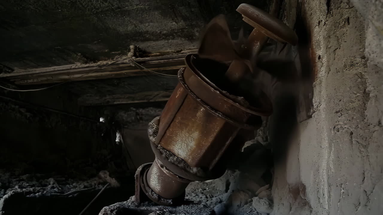 Old Industrial Machinery in an Abandoned Factory