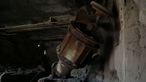 old industrial machinery in an abandoned factory
