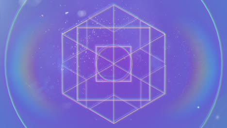 animation of geometric shapes in purple background