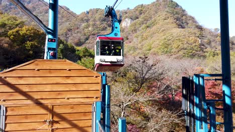 Cable-car-station-in-Naejangsan-National-Park,-South-Korea-in-Autumn-or-Fall