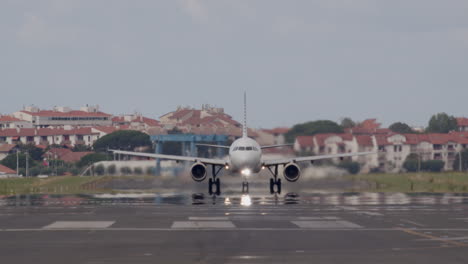 airplane landing at airport