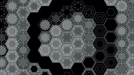 abstract hexagons on a black background