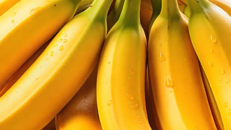 fresh bunch of ripe bananas with droplets, ideal for healthy snacks