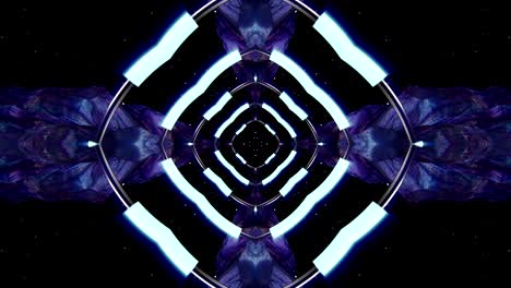 fondo decorativo de neón abstractamente adornado con bucles. caleidoscopio o mandala en 3d.